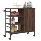 vidaXL Carrito de cocina de madera marrón roble 87,5x38,5x84,5 cm vidaXL Carrito de cocina de madera marrón roble 87,5x38,5x84,5 cm