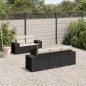 vidaXL Set de sofás de jardín 6 piezas y cojines ratán sintético negro vidaXL Set de sofás de jardín 6 piezas y cojines ratán sintético negro