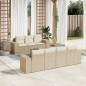vidaXL Juego de sofás de jardín con cojines beige 8 pzas ratán PE vidaXL Juego de sofás de jardín con cojines beige 8 pzas ratán PE