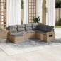 vidaXL Set sofás de jardín 7 piezas y cojines ratán sintético beige vidaXL Set sofás de jardín 7 piezas y cojines ratán sintético beige