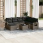 vidaXL Set de sofás de jardín 8 pzas y cojines ratán sintético gris vidaXL Set de sofás de jardín 8 pzas y cojines ratán sintético gris