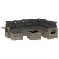 vidaXL Set de sofás de jardín 8 pzas y cojines ratán sintético gris vidaXL Set de sofás de jardín 8 pzas y cojines ratán sintético gris