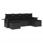 vidaXL Set de sofás de jardín 6 piezas y cojines ratán sintético negro vidaXL Set de sofás de jardín 6 piezas y cojines ratán sintético negro