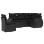 vidaXL Set de muebles de jardín 5 pzas y cojines ratán sintético negro vidaXL Set de muebles de jardín 5 pzas y cojines ratán sintético negro