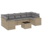 vidaXL Juego de sofás de jardín con cojines beige 8 pzas ratán PE vidaXL Juego de sofás de jardín con cojines beige 8 pzas ratán PE