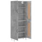 vidaXL Aparador alto madera contrachapada gris hormigón 69,5x34x180 cm