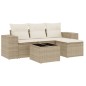 vidaXL Juego de sofás jardín con cojines 5 pzas ratán sintético beige vidaXL Juego de sofás jardín con cojines 5 pzas ratán sintético beige