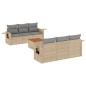vidaXL Set sofás de jardín 7 piezas y cojines ratán sintético beige vidaXL Set sofás de jardín 7 piezas y cojines ratán sintético beige