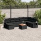 vidaXL Set de sofás de jardín 8 piezas y cojines ratán sintético negro vidaXL Set de sofás de jardín 8 piezas y cojines ratán sintético negro
