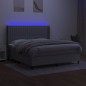 vidaXL Cama box spring colchón y luces LED tela gris claro 160x200 cm vidaXL Cama box spring colchón y luces LED tela gris claro 160x200 cm