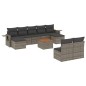 vidaXL Set de sofás de jardín 10 pzas con cojines ratán sintético gris vidaXL Set de sofás de jardín 10 pzas con cojines ratán sintético gris