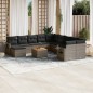 vidaXL Set de sofás de jardín 12 pzas con cojines ratán sintético gris