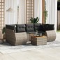 vidaXL Set de sofás de jardín 7 piezas con cojines ratán PE gris vidaXL Set de sofás de jardín 7 piezas con cojines ratán PE gris