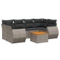 vidaXL Set de sofás de jardín 7 piezas con cojines ratán PE gris vidaXL Set de sofás de jardín 7 piezas con cojines ratán PE gris