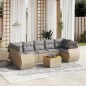 vidaXL Juego de sofás de jardín con cojines beige 8 pzas ratán PE vidaXL Juego de sofás de jardín con cojines beige 8 pzas ratán PE