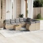 vidaXL Set de sofás de jardín 9 pzas con cojines ratán sintético beige vidaXL Set de sofás de jardín 9 pzas con cojines ratán sintético beige