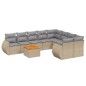 vidaXL Set de sofás de jardín 9 pzas con cojines ratán sintético beige vidaXL Set de sofás de jardín 9 pzas con cojines ratán sintético beige
