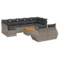vidaXL Set de sofás de jardín 10 pzas con cojines ratán sintético gris vidaXL Set de sofás de jardín 10 pzas con cojines ratán sintético gris