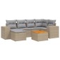 vidaXL Set sofás de jardín 7 piezas y cojines ratán sintético beige vidaXL Set sofás de jardín 7 piezas y cojines ratán sintético beige
