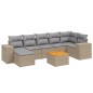 vidaXL Juego de sofás de jardín con cojines beige 8 pzas ratán PE vidaXL Juego de sofás de jardín con cojines beige 8 pzas ratán PE