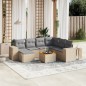 vidaXL Juego de sofás de jardín con cojines beige 8 pzas ratán PE vidaXL Juego de sofás de jardín con cojines beige 8 pzas ratán PE