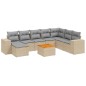 vidaXL Set de sofás de jardín 9 pzas con cojines ratán sintético beige vidaXL Set de sofás de jardín 9 pzas con cojines ratán sintético beige