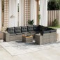 vidaXL Set de sofás de jardín 10 pzas con cojines ratán sintético gris vidaXL Set de sofás de jardín 10 pzas con cojines ratán sintético gris