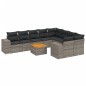 vidaXL Set de sofás de jardín 10 pzas con cojines ratán sintético gris vidaXL Set de sofás de jardín 10 pzas con cojines ratán sintético gris