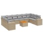 vidaXL Set de sofás de jardín 11pzas con cojines ratán sintético beige vidaXL Set de sofás de jardín 11pzas con cojines ratán sintético beige