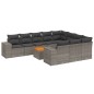 vidaXL Set de sofás de jardín 11 pzas y cojines ratán sintético gris vidaXL Set de sofás de jardín 11 pzas y cojines ratán sintético gris
