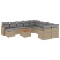 vidaXL Juego de sofás jardín con cojines beige mezcla 12 pzas ratán PE vidaXL Juego de sofás jardín con cojines beige mezcla 12 pzas ratán PE