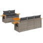 vidaXL Set de muebles de jardín 6 pzas y cojines ratán sintético gris vidaXL Set de muebles de jardín 6 pzas y cojines ratán sintético gris
