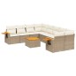 vidaXL Set de sofás de jardín 9 pzas con cojines ratán sintético beige vidaXL Set de sofás de jardín 9 pzas con cojines ratán sintético beige