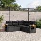 vidaXL Set de muebles de jardín 5 pzas y cojines ratán sintético negro vidaXL Set de muebles de jardín 5 pzas y cojines ratán sintético negro