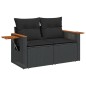 vidaXL Set de muebles de jardín 5 pzas y cojines ratán sintético negro vidaXL Set de muebles de jardín 5 pzas y cojines ratán sintético negro