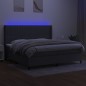 vidaXL Cama box spring colchón y luces LED tela gris claro 200x200 cm vidaXL Cama box spring colchón y luces LED tela gris claro 200x200 cm