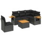 vidaXL Set de sofás de jardín 6 piezas y cojines ratán sintético negro vidaXL Set de sofás de jardín 6 piezas y cojines ratán sintético negro