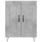 vidaXL Aparador alto madera contrachapada gris hormigón 69,5x34x180 cm