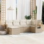 vidaXL Juego de sofás jardín con cojines 6 pzas ratán sintético beige