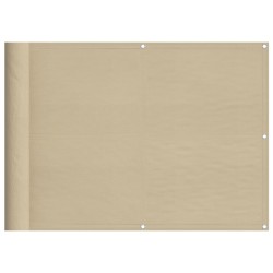 vidaXL Pantalla de balcón 100% poliéster Oxford beige 75x800 cm