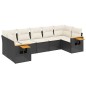 vidaXL Set de comedor de jardín 7 pzas y cojines ratán sintético negro vidaXL Set de comedor de jardín 7 pzas y cojines ratán sintético negro
