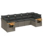 vidaXL Set de sofás de jardín 7 piezas con cojines ratán PE gris vidaXL Set de sofás de jardín 7 piezas con cojines ratán PE gris