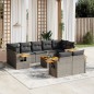 vidaXL Set de sofás de jardín 10 pzas con cojines ratán sintético gris vidaXL Set de sofás de jardín 10 pzas con cojines ratán sintético gris