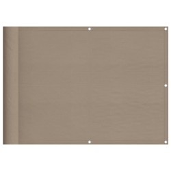 vidaXL Pantalla de balcón 100% poliéster Oxford taupé 75x1000 cm