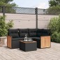 vidaXL Set de muebles de jardín 5 pzas y cojines ratán sintético negro vidaXL Set de muebles de jardín 5 pzas y cojines ratán sintético negro