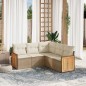 vidaXL Juego de sofás jardín con cojines 5 pzas ratán sintético beige vidaXL Juego de sofás jardín con cojines 5 pzas ratán sintético beige