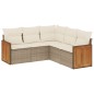 vidaXL Juego de sofás jardín con cojines 5 pzas ratán sintético beige vidaXL Juego de sofás jardín con cojines 5 pzas ratán sintético beige