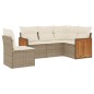 vidaXL Juego de sofás jardín con cojines 5 pzas ratán sintético beige vidaXL Juego de sofás jardín con cojines 5 pzas ratán sintético beige