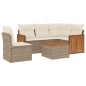 vidaXL Juego de sofás jardín con cojines 6 pzas ratán sintético beige vidaXL Juego de sofás jardín con cojines 6 pzas ratán sintético beige
