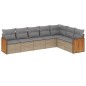 vidaXL Set sofás de jardín 7 piezas y cojines ratán sintético beige vidaXL Set sofás de jardín 7 piezas y cojines ratán sintético beige